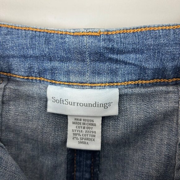 Y2K Soft Surroundings Denim Pleated Midi Skirt Country Western Size Small Women' - Picture 4 of 4